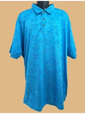 Tommy Bahama Mens IslandZone Blue Pineapple Print Polo 2XLB
